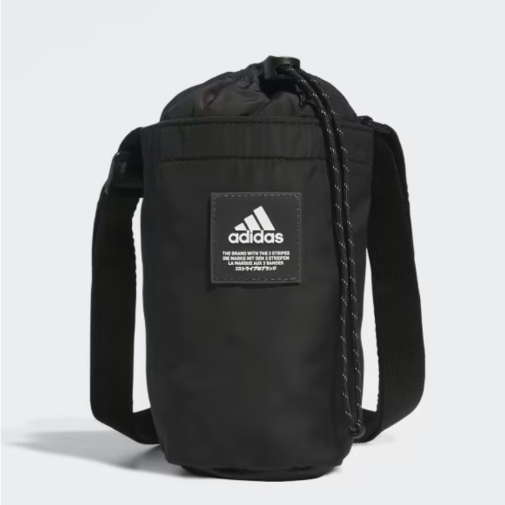 adidas hydration 2 crossbody Black Bottle Sling Bag with Logo Patch NWT